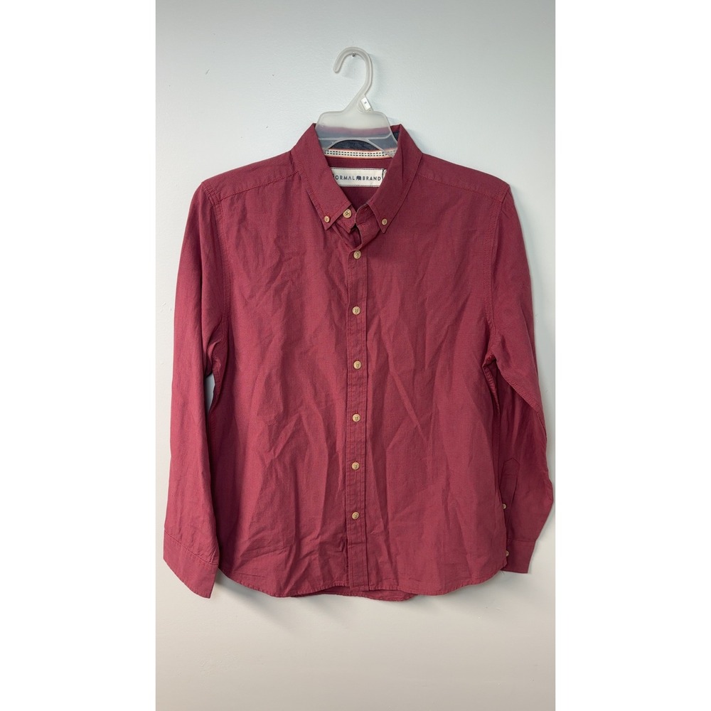 The Normal Brand | 100% Cotton Burgundy LS Button‎ Down Shirt | Size L